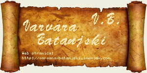 Varvara Batanjski vizit kartica